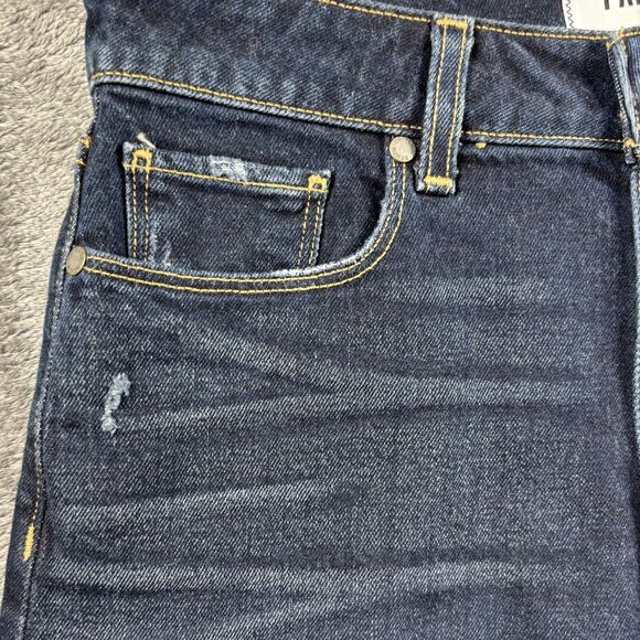 Paige Women Margot Shorts Jean Denim Raw Hem Cut Off Dark Wash Size 28 D135 - Picture 2 of 10